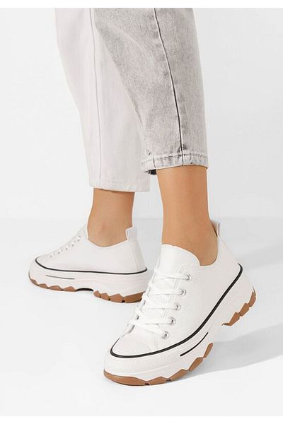 B T Shoes Teniși Raviana V4 pentru femei, albi
