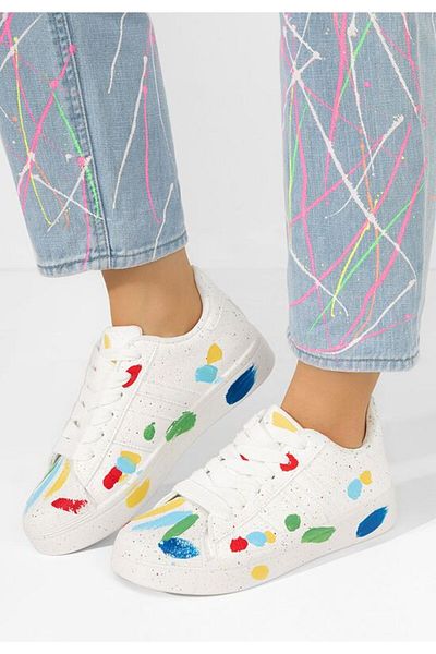 B T Shoes Teniși damă Nevara albi