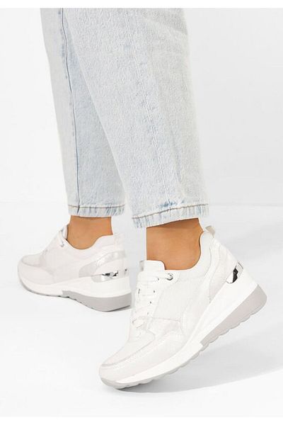 B T Shoes Teniși cu platformă Alstoma pentru femei, albi