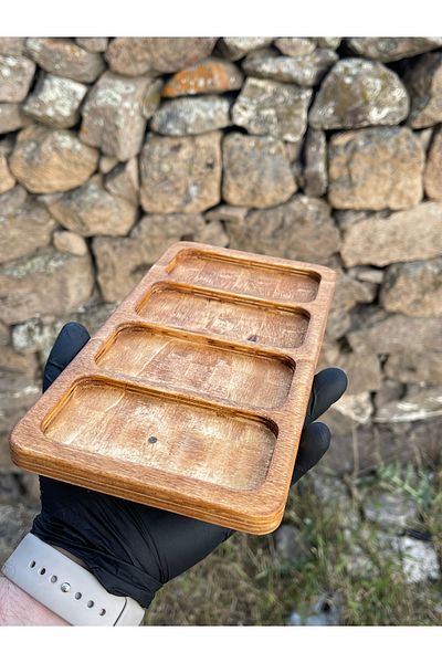 HBSİ Natural Hornbeam Tree Presentation Oil Pot Stand / Presentation Plate / Breakfast / Snack Bowl