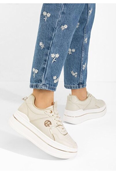B T Shoes Sneakers cu platformă Kitty bej