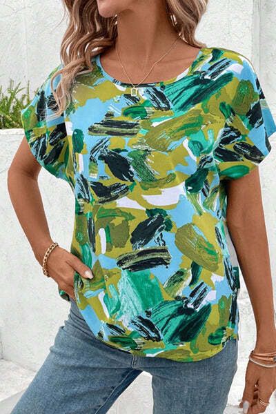 StreetWear Outlet Women's Blouse with Butterfly Sleeves and Print