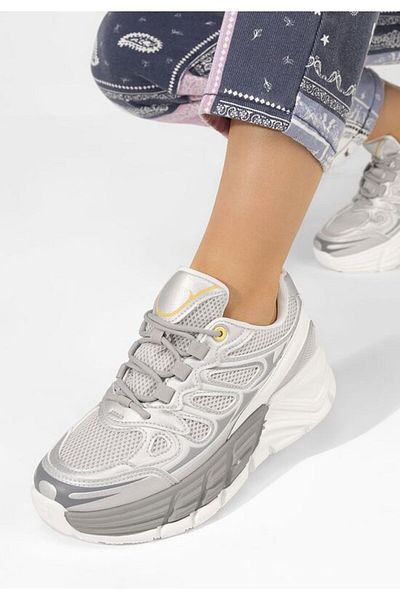 B T Shoes Sneakers cu platforma Amberly argintii
