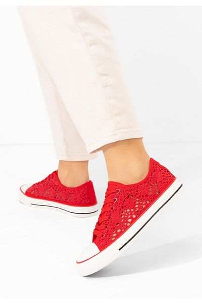 B T Shoes Tenisi dama Genevive rosii