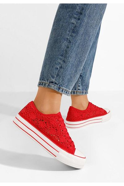 B T Shoes Floreina red casual sneakers