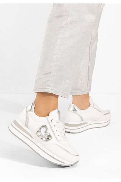 B T Shoes Sneakers cu platformă Karma albi
