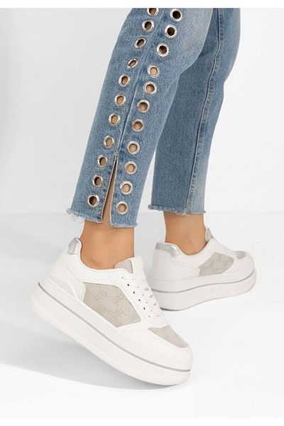 B T Shoes Sneakers cu platformă Elouisa albi