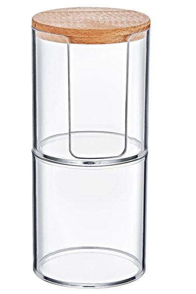 ROYALGROSS Double Layer Cotton Organizer with Wooden Lid – Makeup Organizer