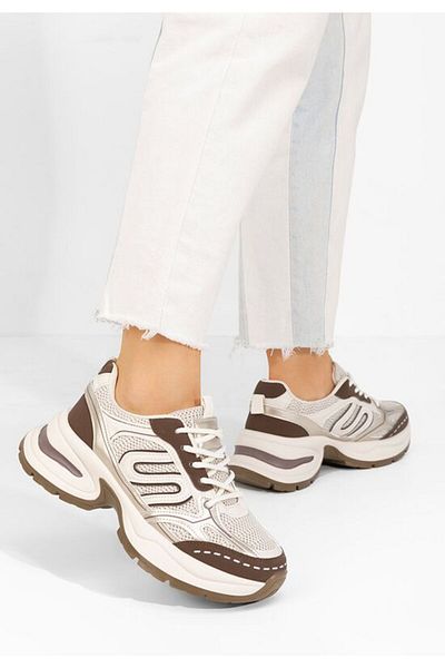 B T Shoes Jolysa beige platform sneakers