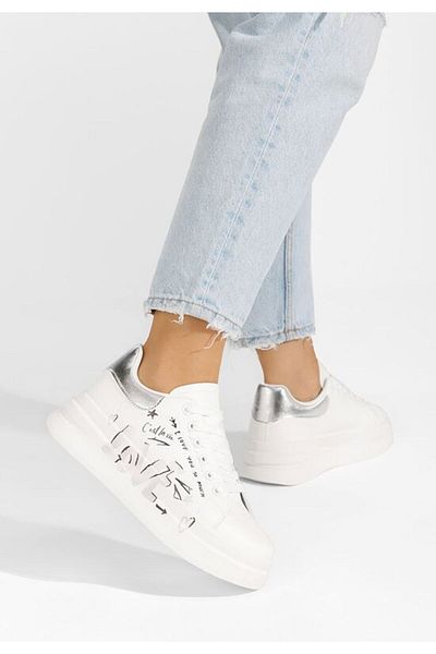 B T Shoes Teniși cu platformă Lakia argintii