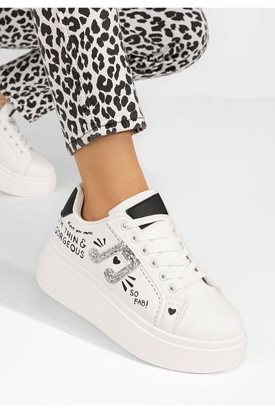 B T Shoes Teniși cu platformă Melysa albi