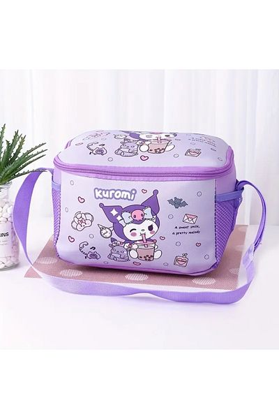 So Iconic Sanrio Kuromi Personaj Dimensiune mică Culoare violet Geantă de prânz pentru copii termosigilată / Cutie de prânz școlară