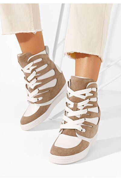 B T Shoes Sneakers dama cu platforma ascunsa Kaia kaki