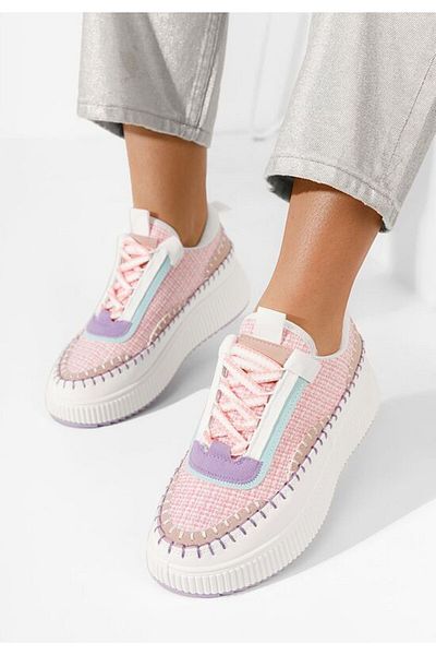 B T Shoes Tenerife pink platform sneakers