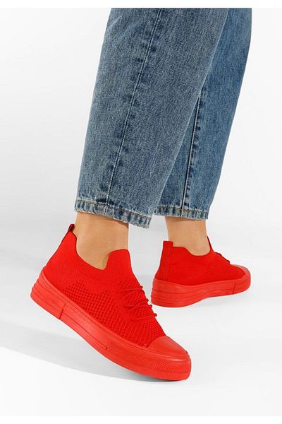 B T Shoes Beverly women's red sneakers