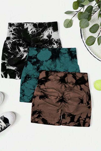 StreetWear Outlet Set 3 Colanti Fitness Scurti Unici, Tye-Die, Fara Cusaturi