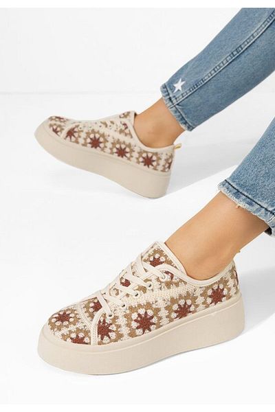 B T Shoes Maricruz khaki platform sneakers