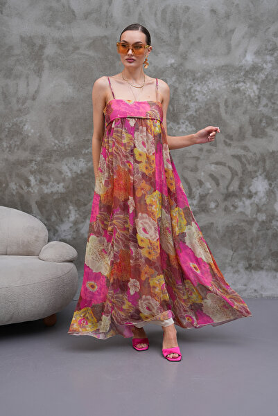 Marjinal Kadın ZR Muadili Çiçek Desenli Elbise