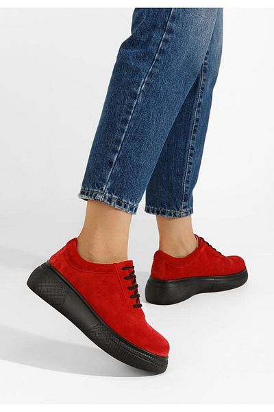 B T Shoes Delisa V2 red platform casual shoes