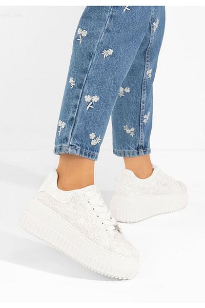 B T Shoes Sneakers cu platformă Kendysa albi