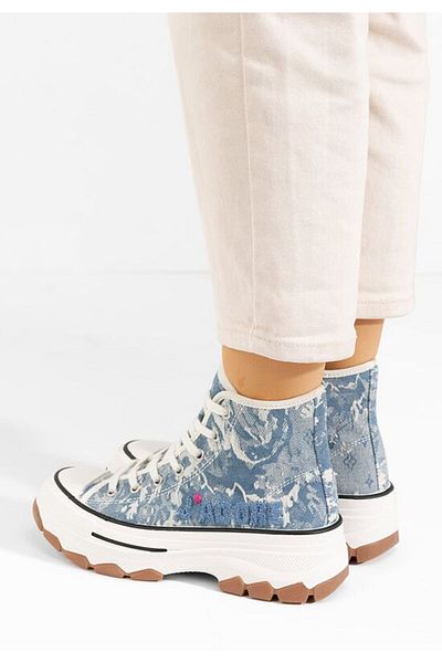 B T Shoes Tenisi inalti dama Jadoris albastri