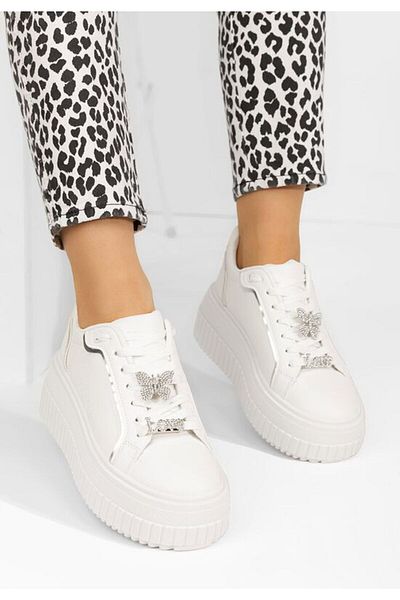 B T Shoes Sneakers cu platformă Laureena V2 albi