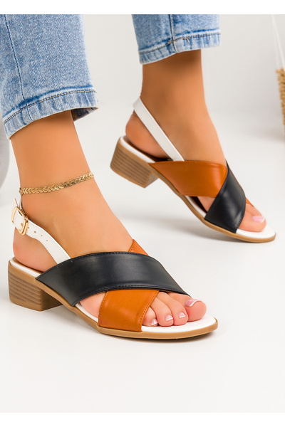 starlike Sandale dama maro cu negru A004