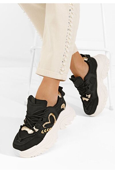 B T Shoes Sneakers cu platforma Launa negri