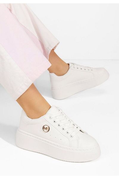 B T Shoes Tenisi cu platformă Terica albi
