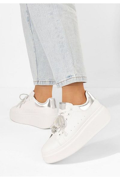 B T Shoes Sneakers cu platformă Florysa albi