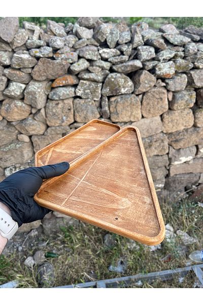 HBSİ Natural Hornbeam Tree Presentation Oil Pot Stand / Presentation Plate / Breakfast / Snack Bowl