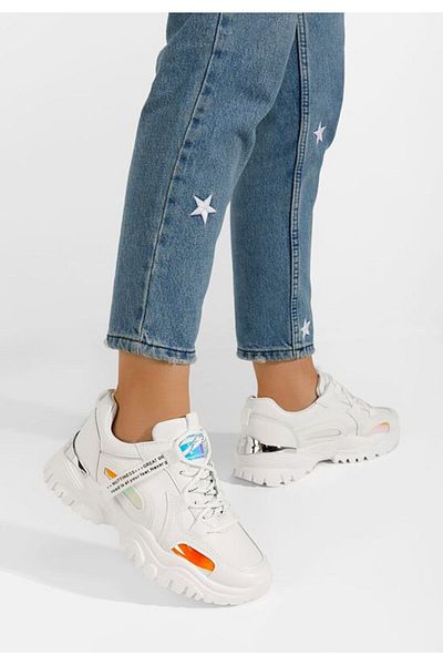 B T Shoes Teniși dama Margery albi