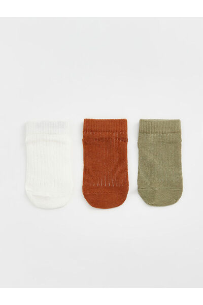 LC Waikiki Nevavm Farkıyla Basic Baby Boy Booties Socks 3-Pack