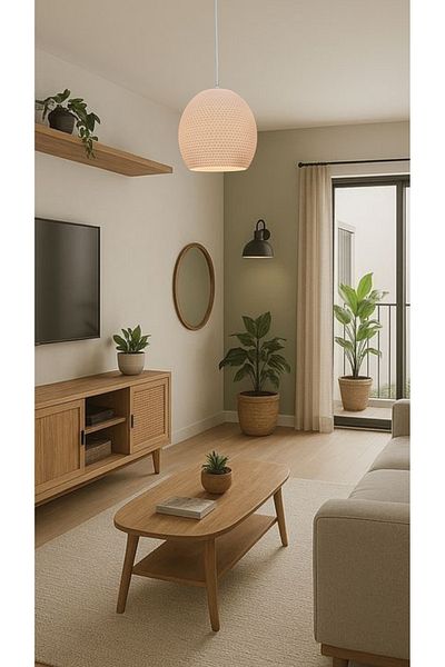 decory Shelly White Modern Textured, Pinterest Style Special Design Single Pendant Lamp Chandelier (Bioplastic) E27