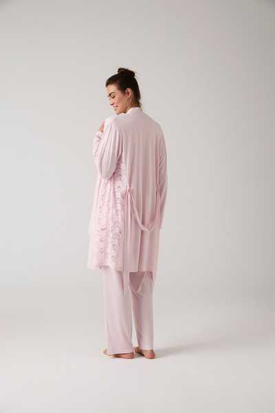 MERCİ MARYA Lace Detailed Pregnant Maternity 3-Piece Pajama Set