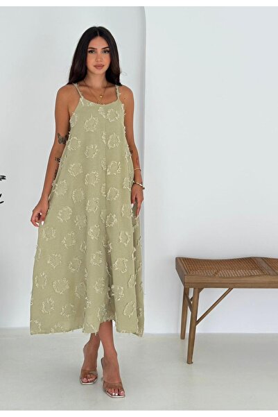 Noa Noa Tassel Linen Dress with Strap