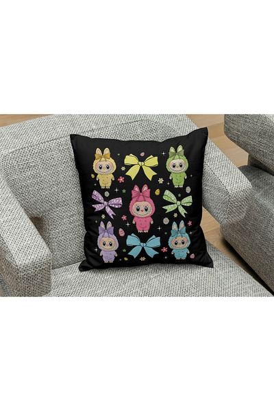 owl bag 0Wl Bag Labubu Black Pattern Square Pillow Case