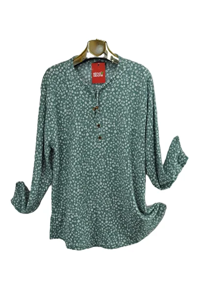 elma abone Plus Size Wrap Printed Shirt Bluz