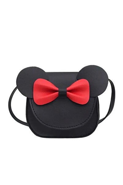 TAIKESEN Geanta mini de umar, TAIKESEN, forma Mickey Mouse, neagra cu fundita...