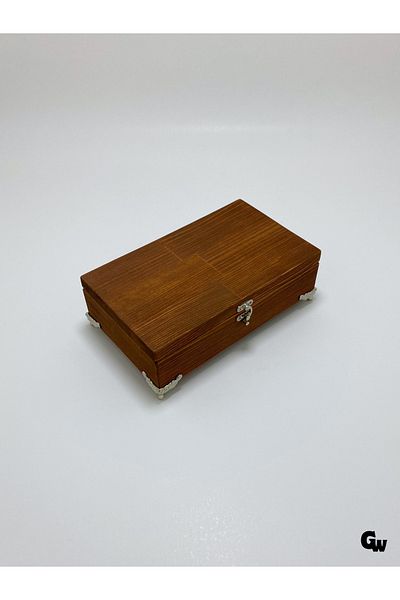 GOLDENWOODEN Natural Wooden Jewelry Box Wooden Storage Box (White Pine)(Walnut)(Length:20Cm Width:12Cm Load:6Cm)