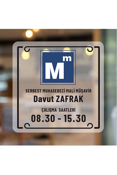 zafrakreklam Working Hours Accounting Door Sign Frosted - Sandblasting Foil Printing 30X30 cm
