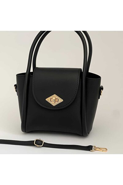 ROYAL LADYS حقيبة يد وكتف منفوشة متوسطة الحجم بقفل ذهبي