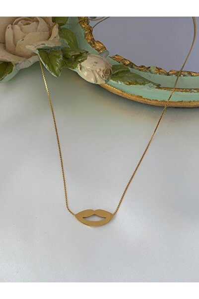 Asia by Leuvoié قلادة من الفولاذ المقاوم للصدأ بتفاصيل شفاه من آسيا من لوفوي