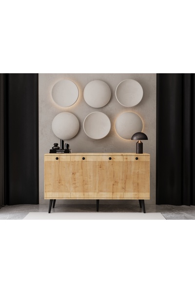 melura home MELURA KONSOL 140 CM %100 MDF LAKE AHŞAP AYAK