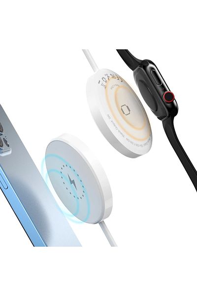 THD Incarcator Wireless Magnetic Cu 2 Fete Pentru Iphone 16,15,14,13,12, Apple Watch, Airpods, 15w