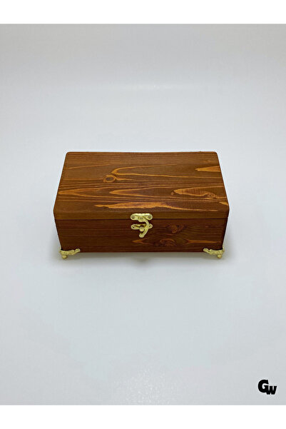 GOLDENWOODEN Natural Wooden Jewelry Box Wooden Storage Box (White Pine)(Walnut)(Length:20Cm Width:12Cm Load:8Cm)
