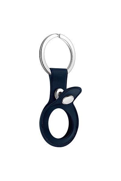 THD THD brand leather case for Apple AirTag keychain type, Baltic blue color