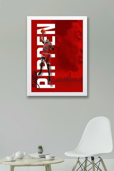 Saturn Scottie Pippen Pictură înrămată - Pictură poster NBA de baschet