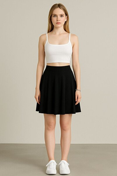 NOLYA MODA Kadın Şort Görünümlü Etek Yüksek Bel Günlük Stil