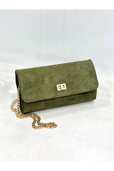 çkn sedat çakan çanta & fular & aksesuar Clamshell Bag Genuine Suede Leather Women's Hand Shoulder Diagonal Bag